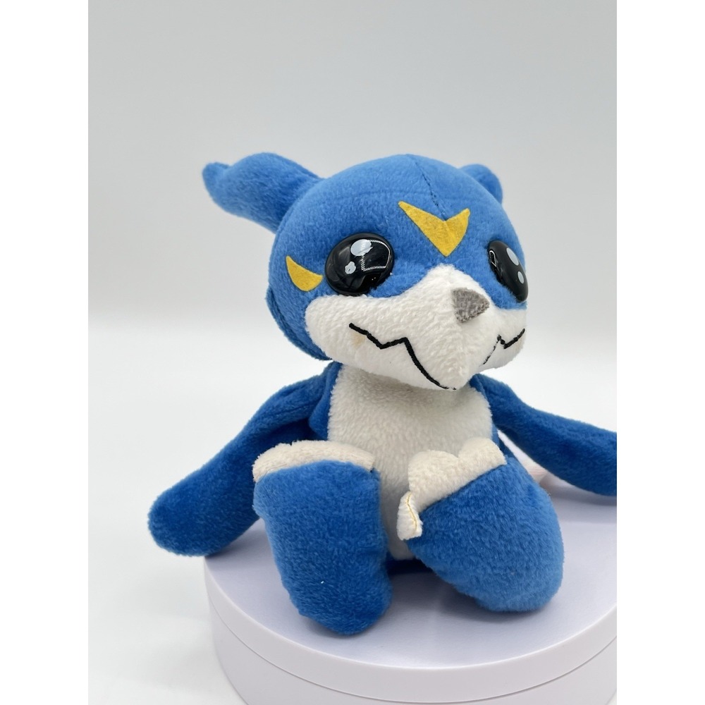 Vintage 1997 Digimon Digi-Pal Veemon Plush Bean Bag Doll Bandai 6" Toy